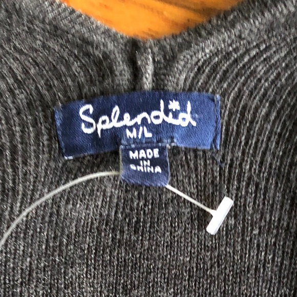 Splendid Dark Gray Poncho Sweater - Picture 4 of 4